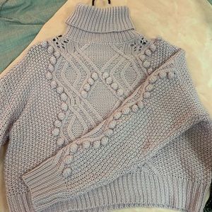 Knitted pink turtle neck